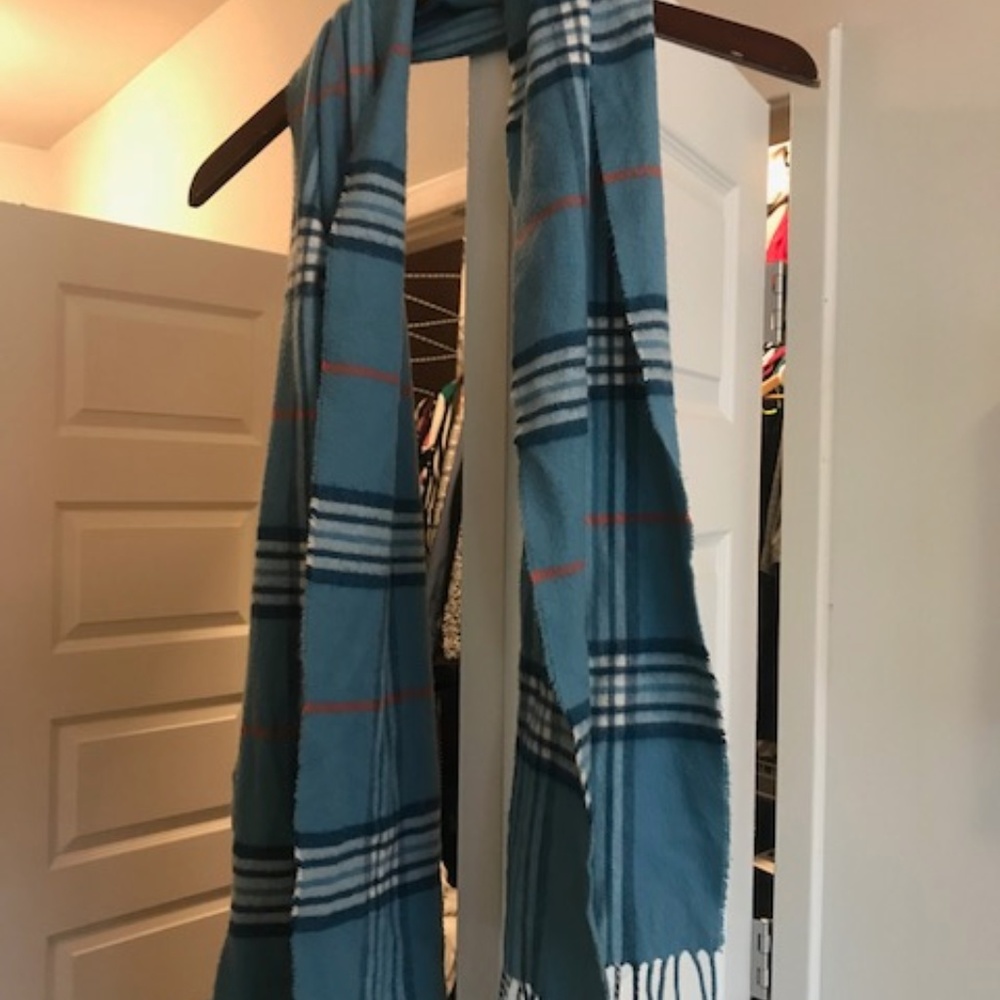 Blue plaid scarf